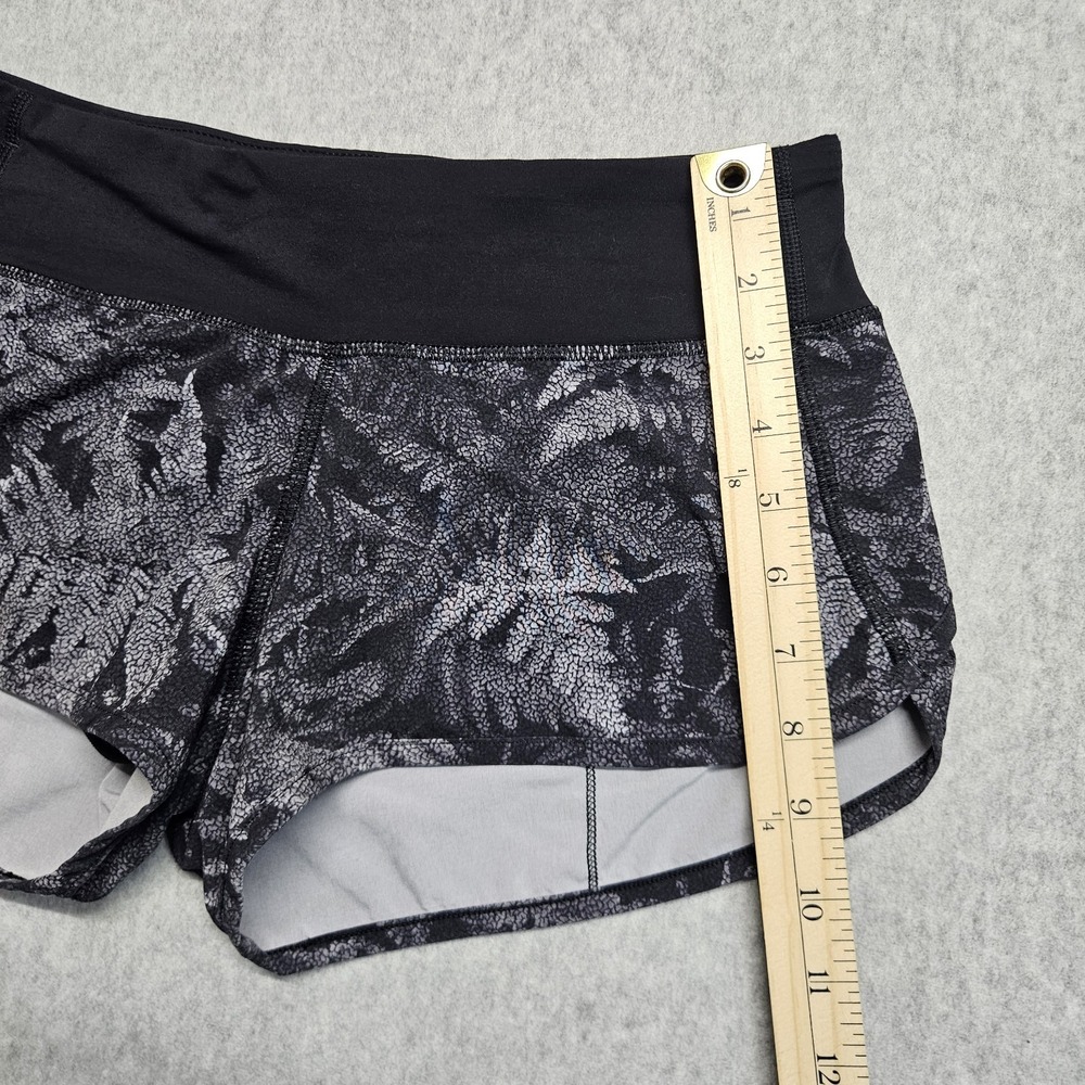 Lululemon Speed Short  3"‎ Inseam Womens Sz. 4 Multi Black Lined - Picture 6 of 10